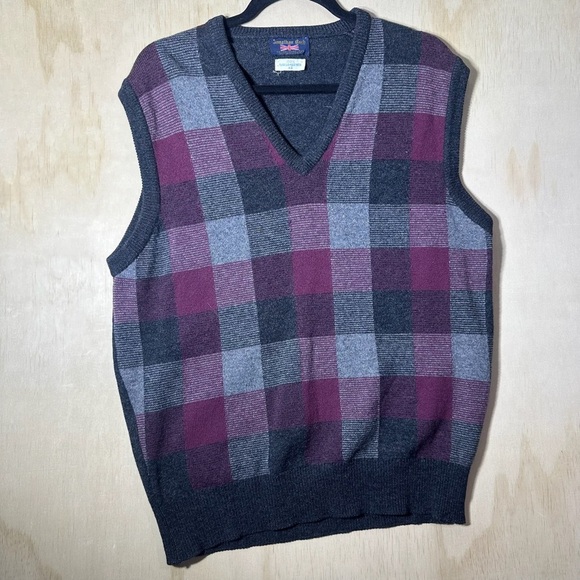 Vintage Jonathan Bach Sweater Vest 100% Pure Lambs Wool Men’s Size 42 - Picture 3 of 9